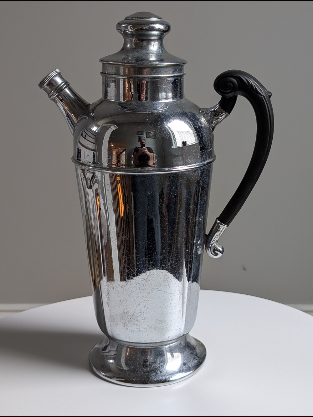 VTG Art Deco Lehman Bros NY Krommaster Chrome Cocktail Shaker For Display Only